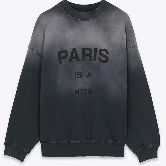 NWT Anine Bing Sweatshirt Jaci Paris is a Myth – Noir Sz Medium - Picture 4 of 15